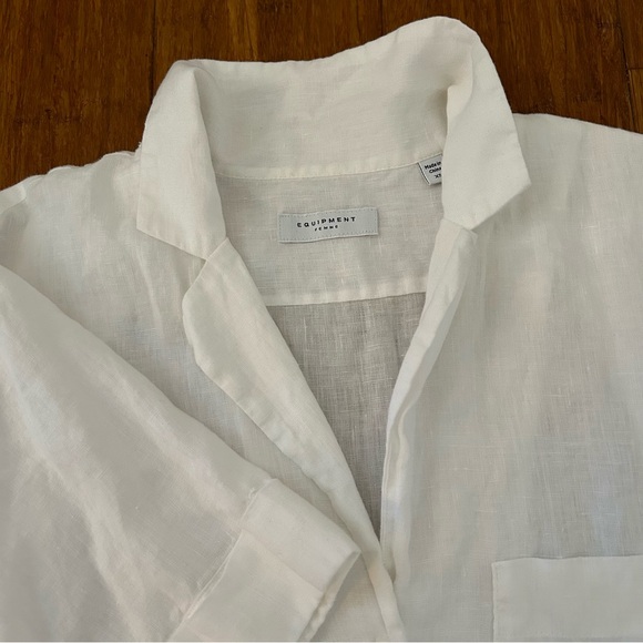 Equipment Boxy White Linen Blouse - Picture 3 of 5